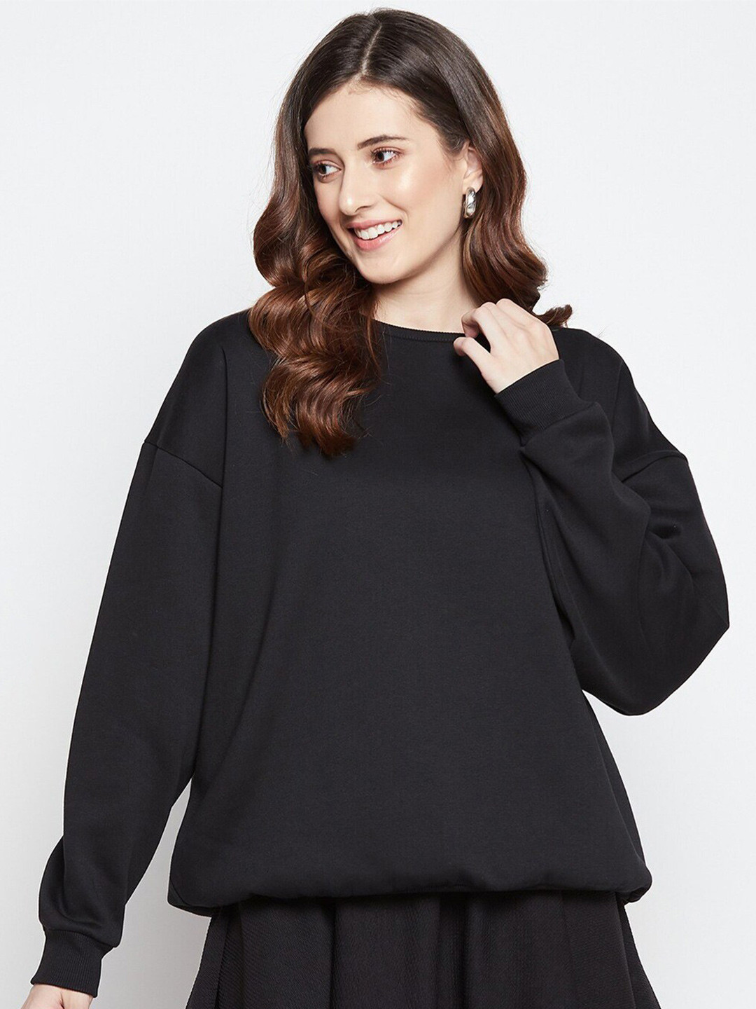 

COLOR CAPITAL Fleece Pullover Sweatshirt, Black