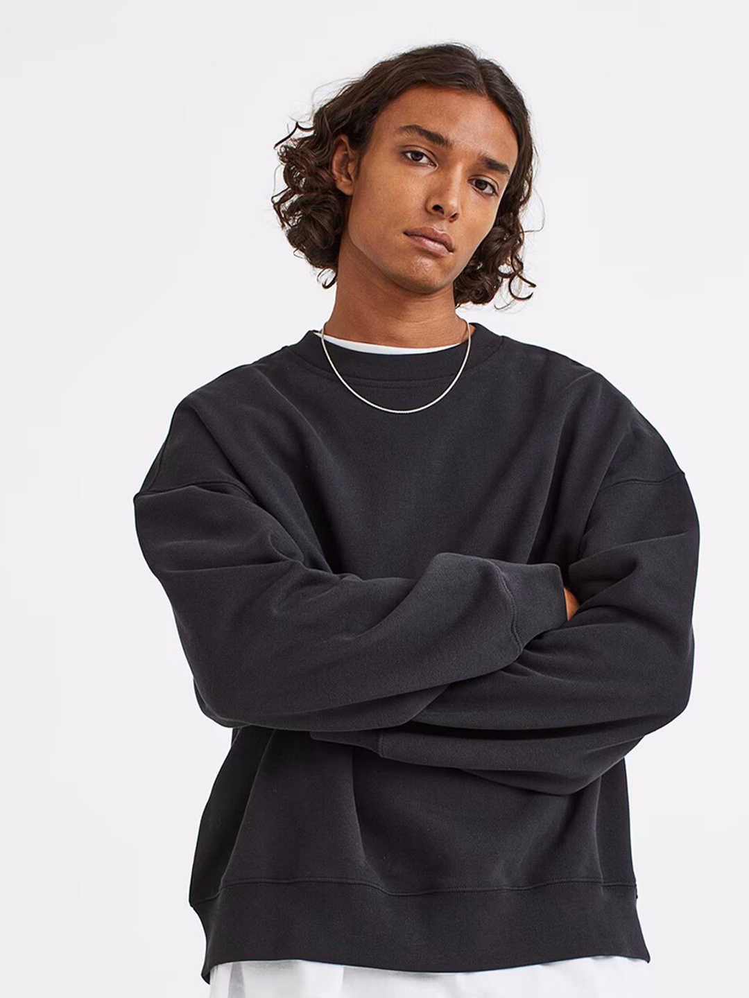 

COLOR CAPITAL Oversized Drop Shoulder Sweatshirt, Black