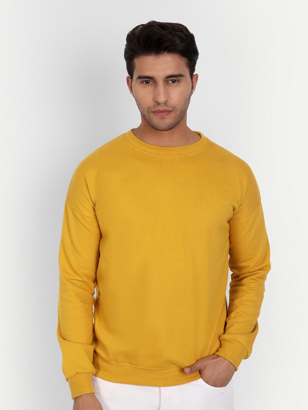 

COLOR CAPITAL Round Neck Pullover, Mustard