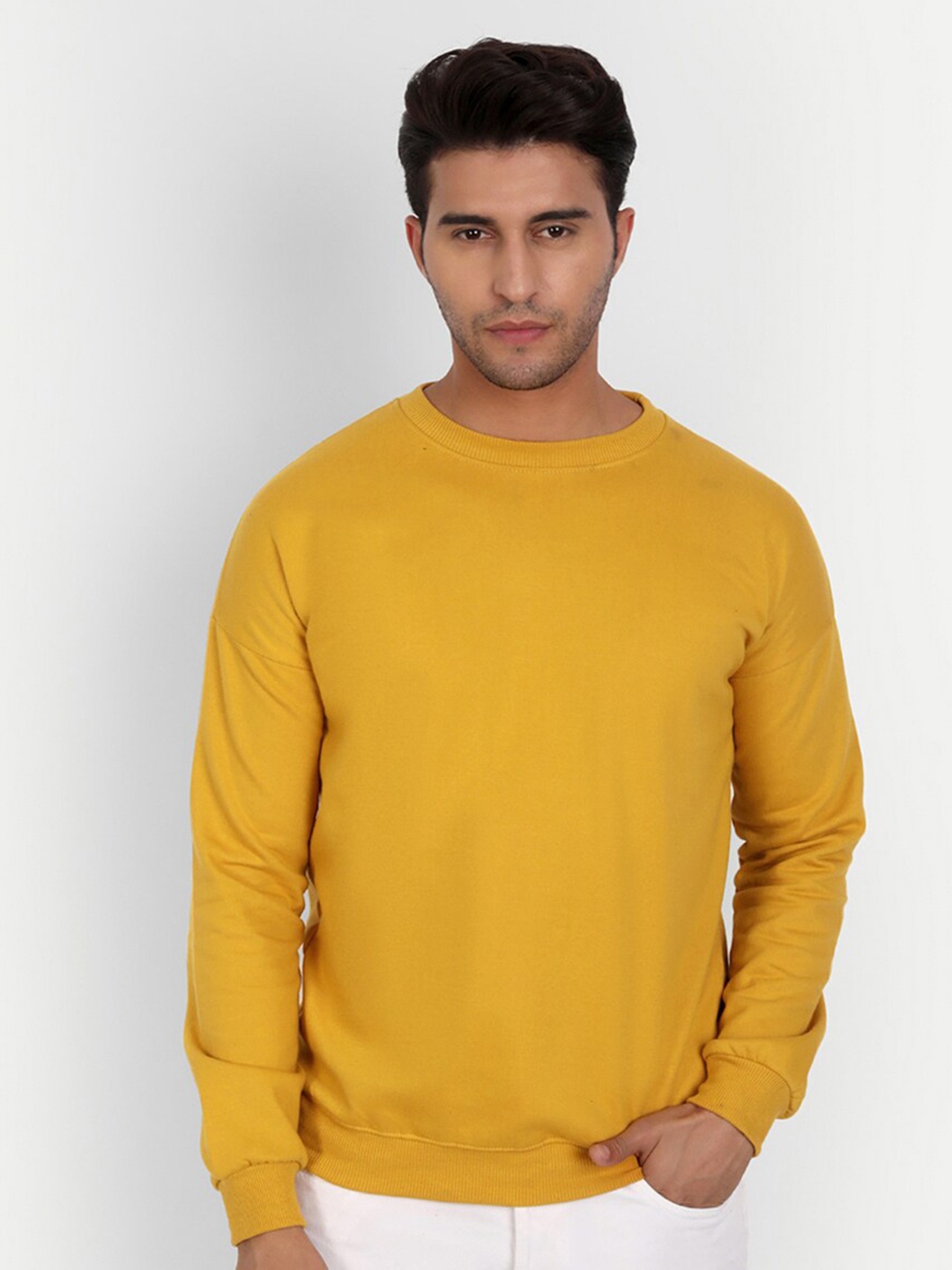 

COLOR CAPITAL Drop Shoulder Sweatshirt, Mustard