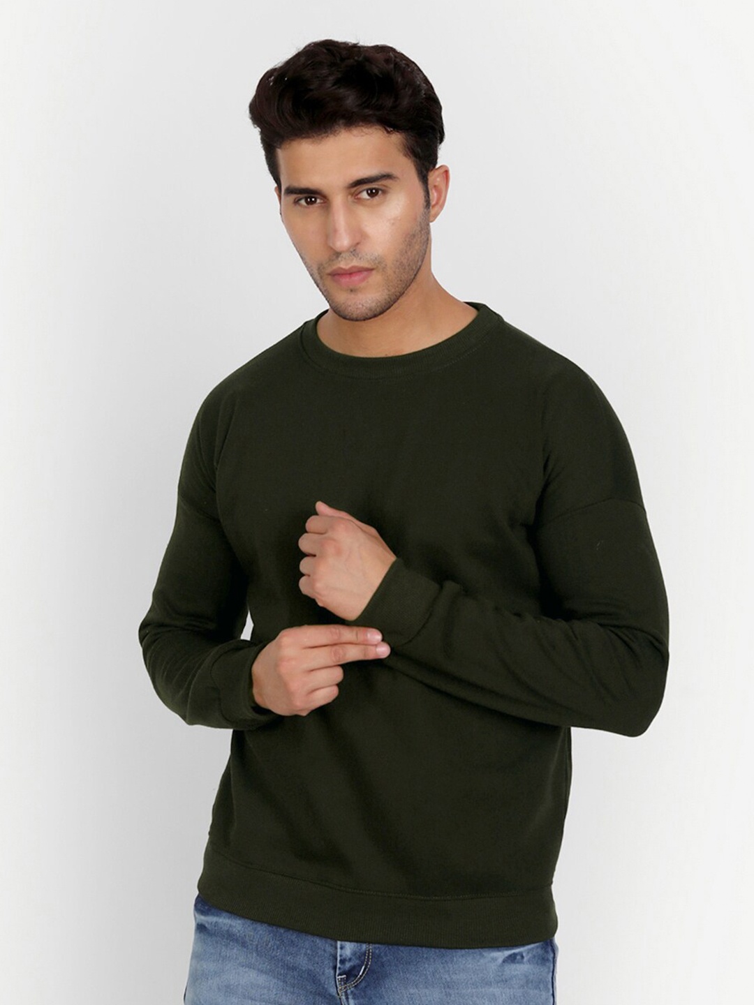 

COLOR CAPITAL Oversized Drop Shoulder Sweatshirt, Olive