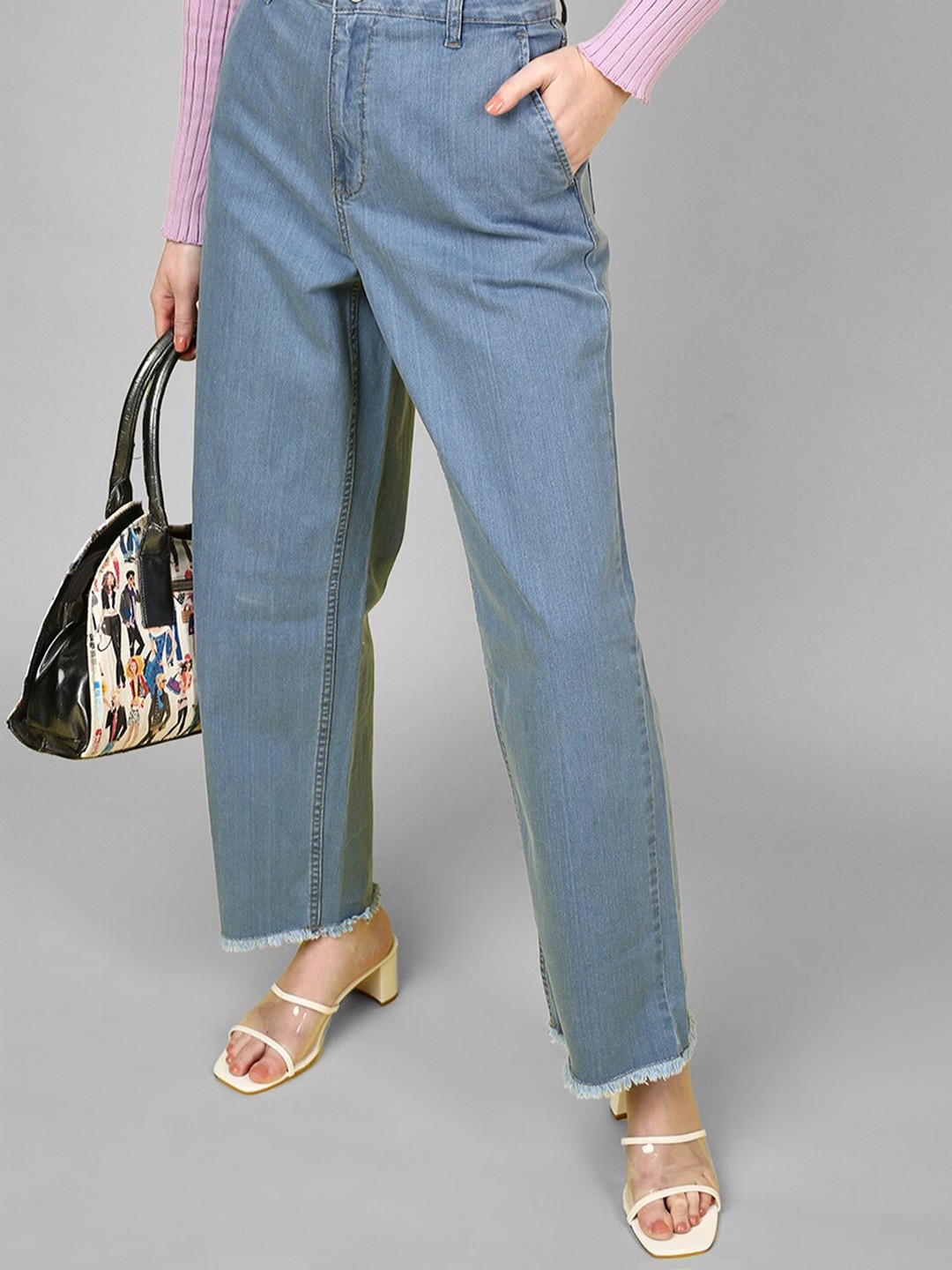 

JUNEBERRY Women Original Relaxed Fit High-Rise Clean Look Stretchable Jeans, Blue
