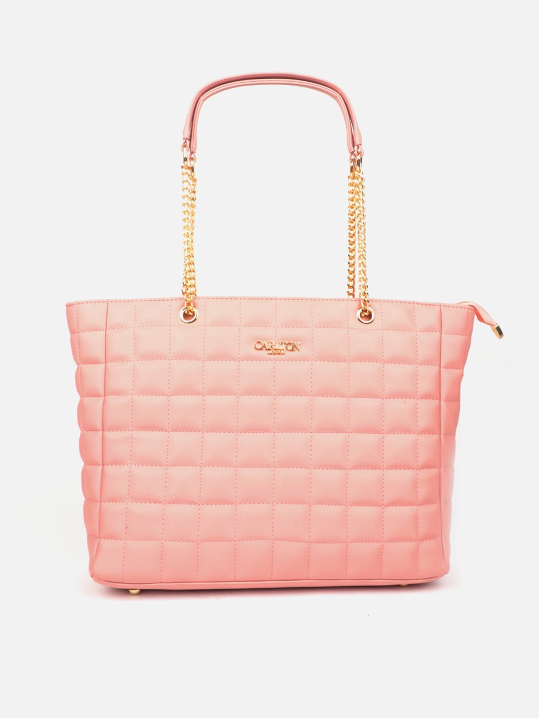 

Carlton London Textured Quilted Structured Handheld Bag, Pink