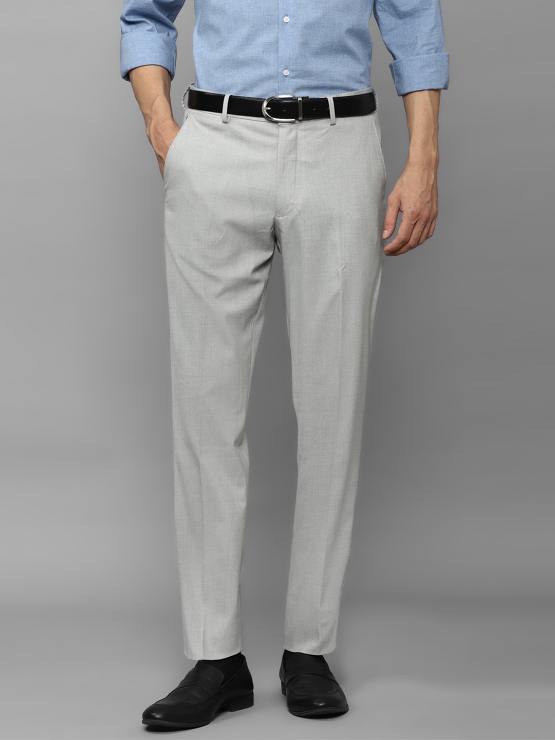 

Louis Philippe Men Slim Fit Formal Trousers, Grey
