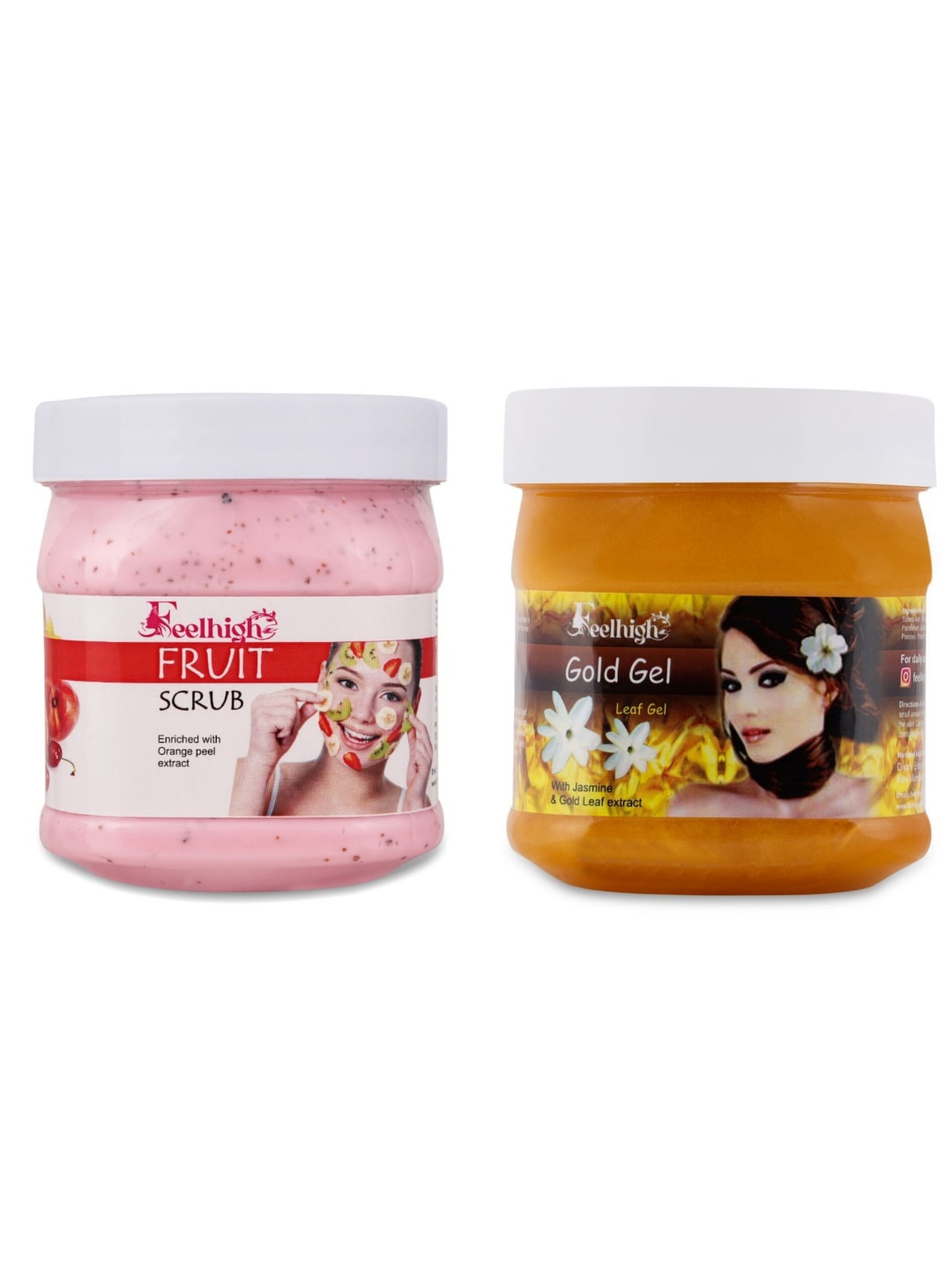 

FEELHIGH Set of Fruit Scrub & Gold Leaf Gel - 500ml Each, Pink