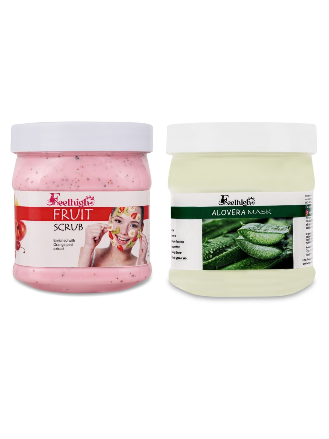 

FEELHIGH Face & Body Fruit Scrub & Aloe Vera Mask Combo, Multi