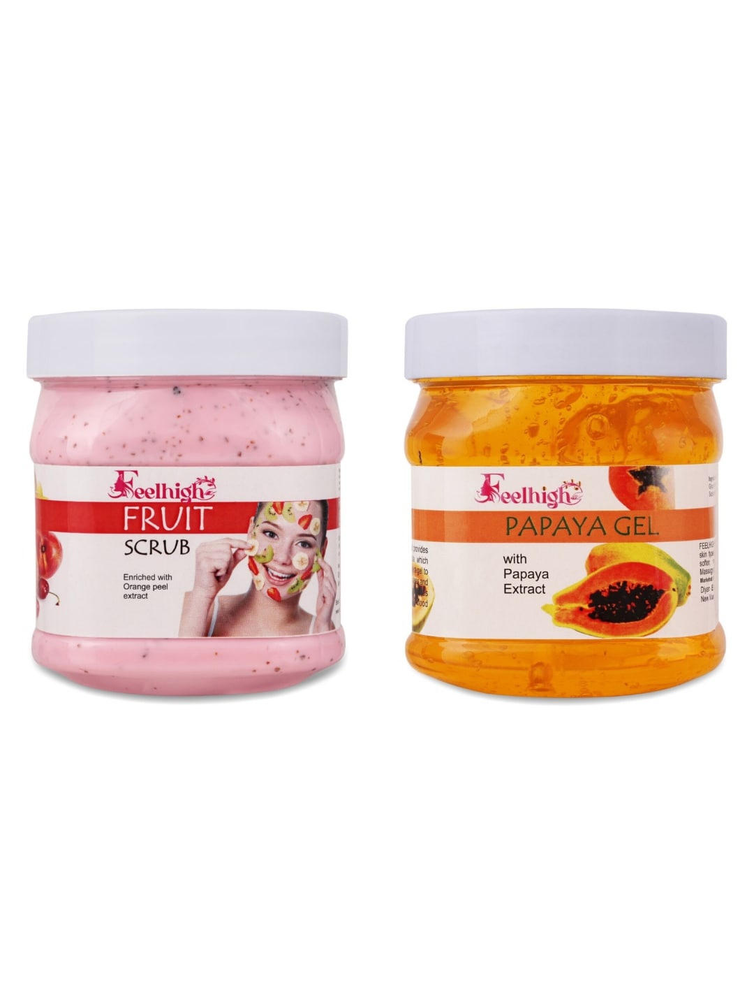 

FEEL HIGH Face & Body Fruit Scrub & Papaya Gel, Multi