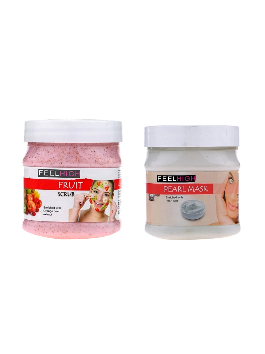 

FEEL HIGH Face & Body Fruit Scrub & Pearl Mask, Multi
