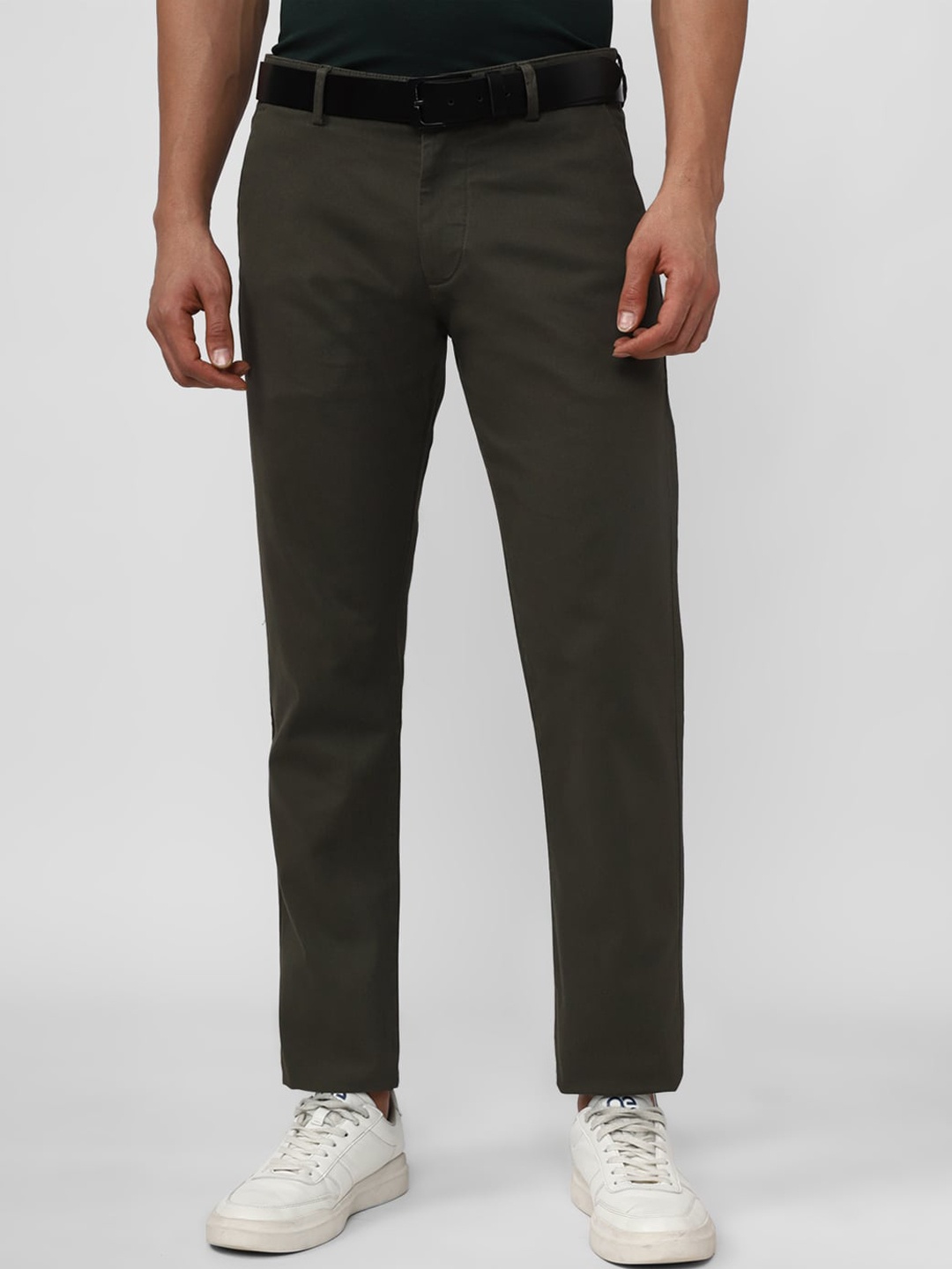 

Peter England Casuals Men Slim Fit Chinos Trousers, Olive