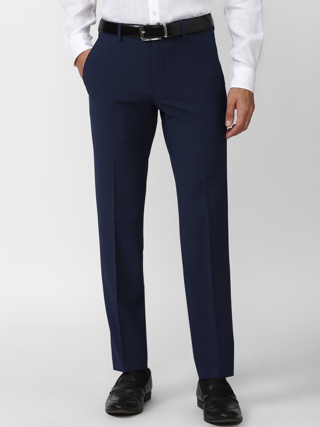 

Van Heusen Men Slim Fit Formal Trousers, Navy blue
