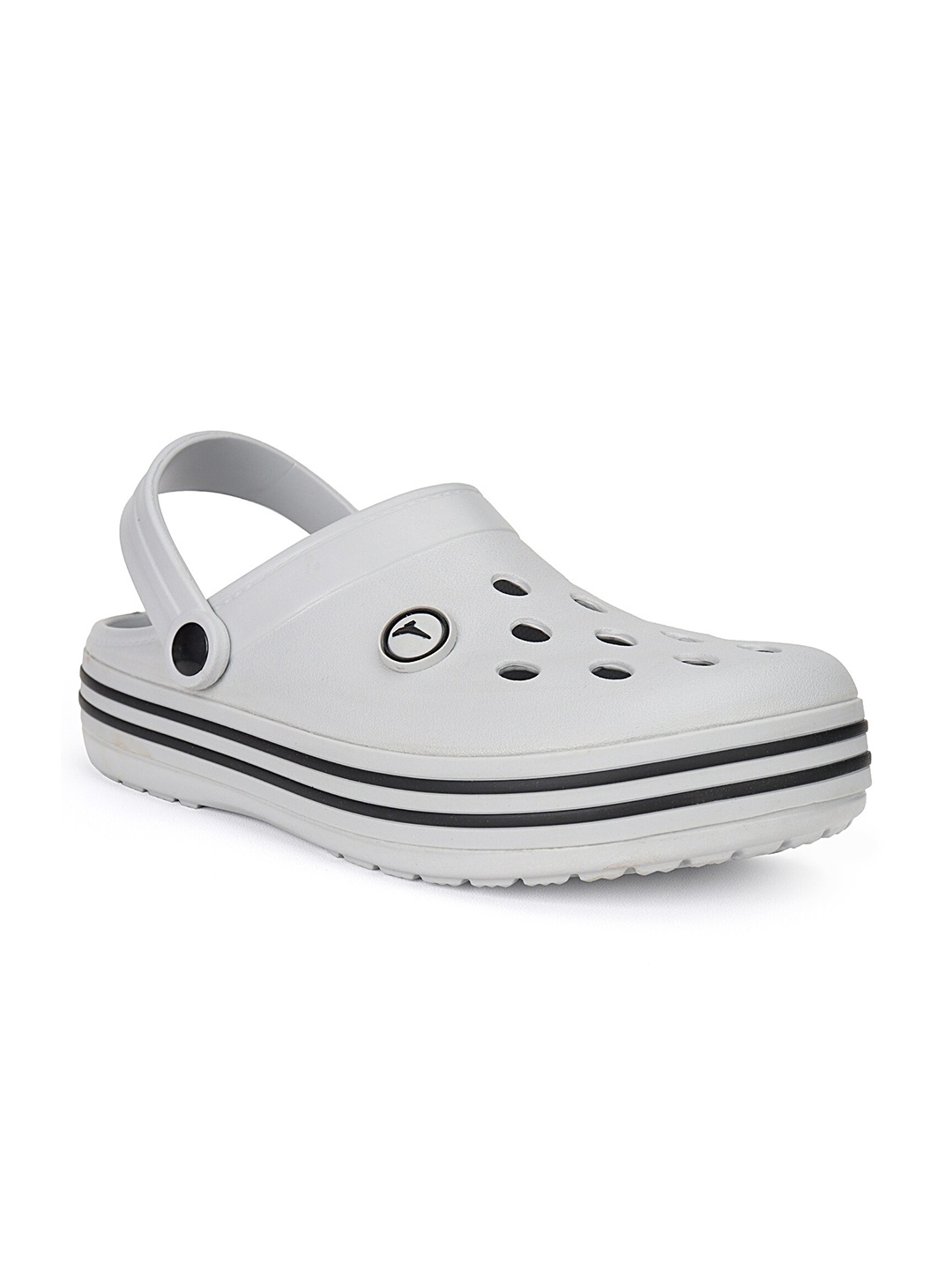 

JQR Men CLOGS-001 Striped Clogs, Grey