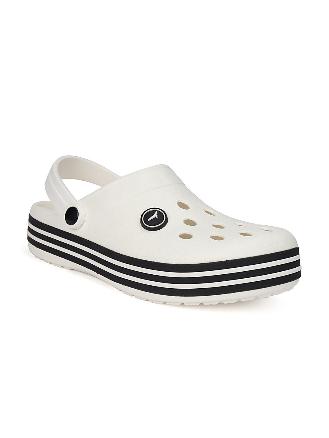 

JQR Men Striped Clogs, White