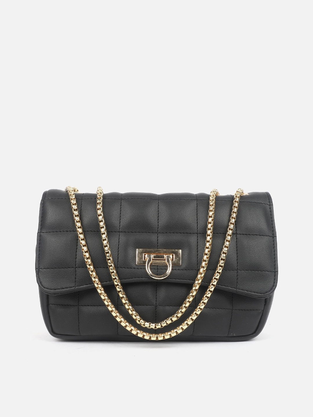 

Carlton London Textured Quilted Structured Handheld Bag, Black
