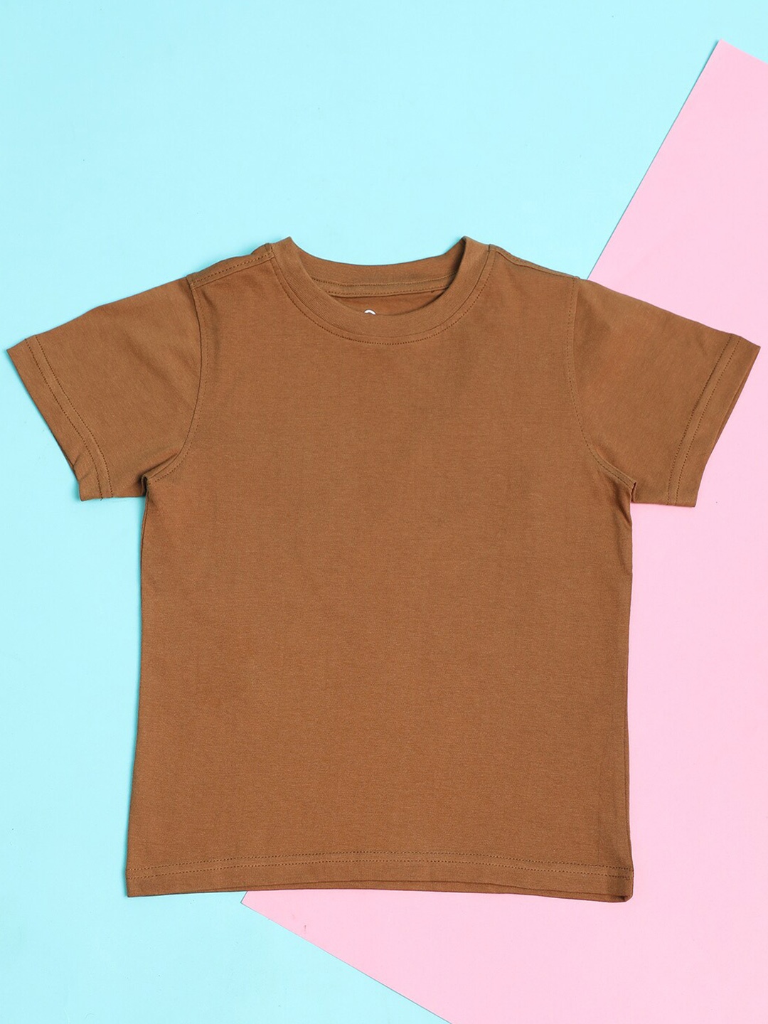 

Hoop Boys Round Neck Cotton T-shirt, Brown