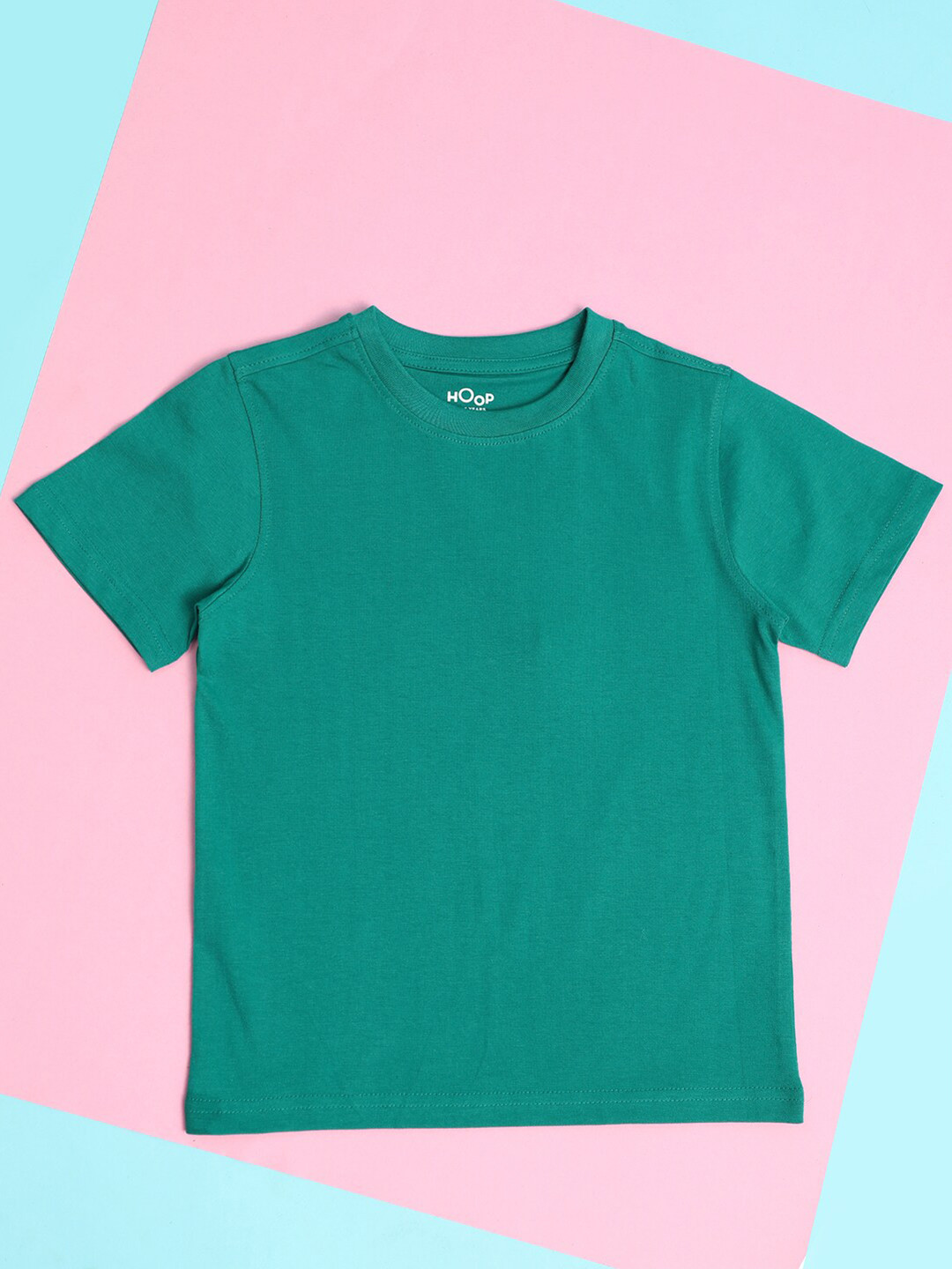 

Hoop Boys Round Neck Cotton T-shirt, Green