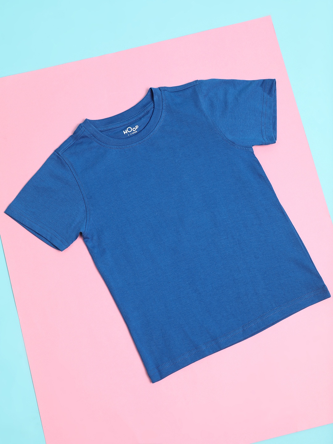 

Hoop Boys Round Neck Cotton T-shirt, Blue