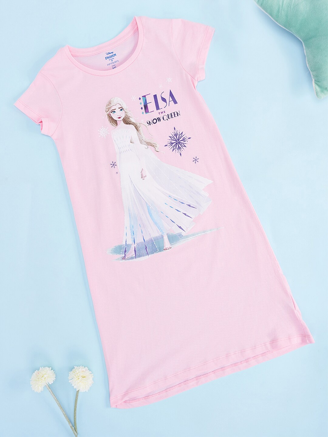 

Pantaloons Junior Girls Frozen Elsa Printed Nightdress, Pink