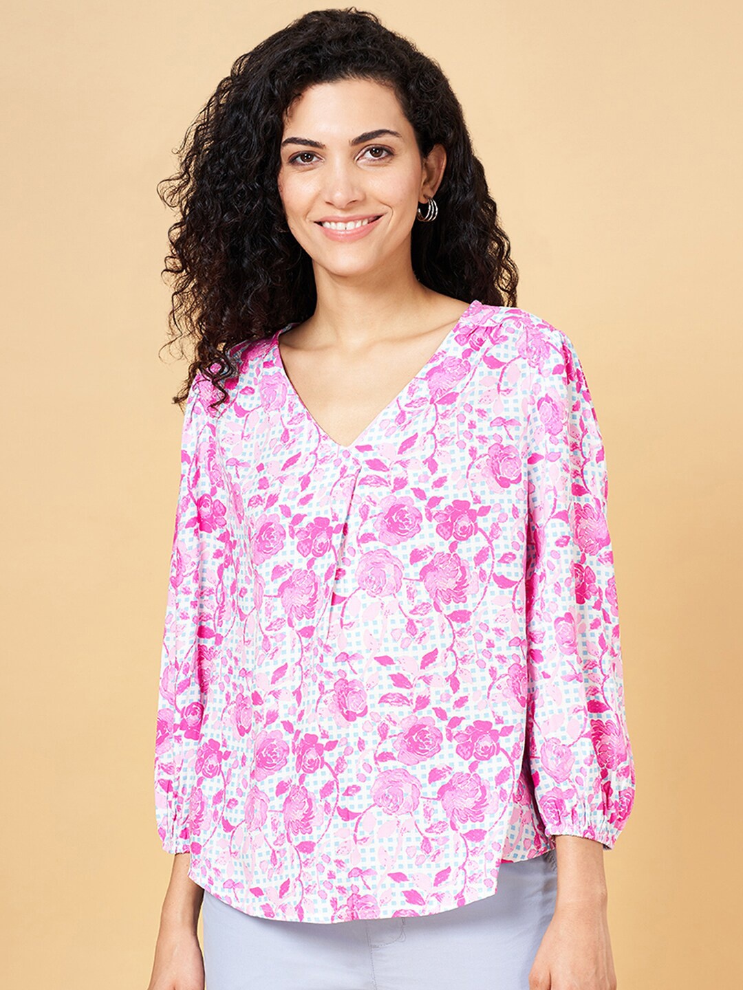 

Honey by Pantaloons Floral Printed Top, Pink