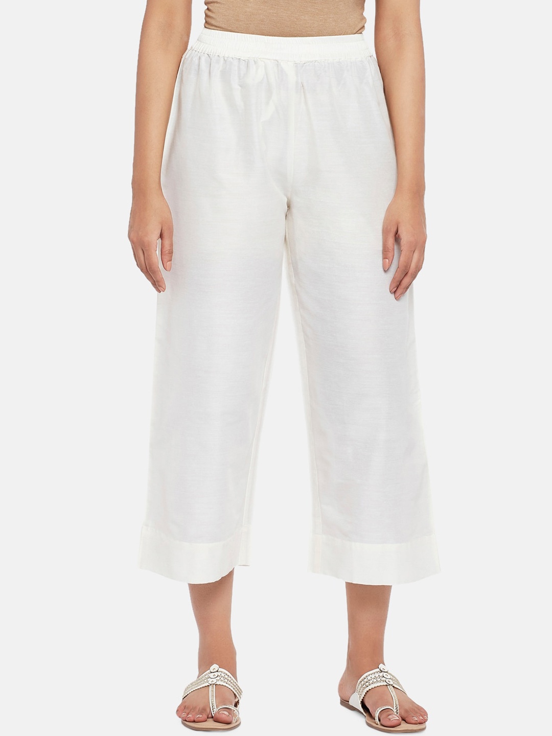

RANGMANCH BY PANTALOONS Women Culottes Trousers, Off white