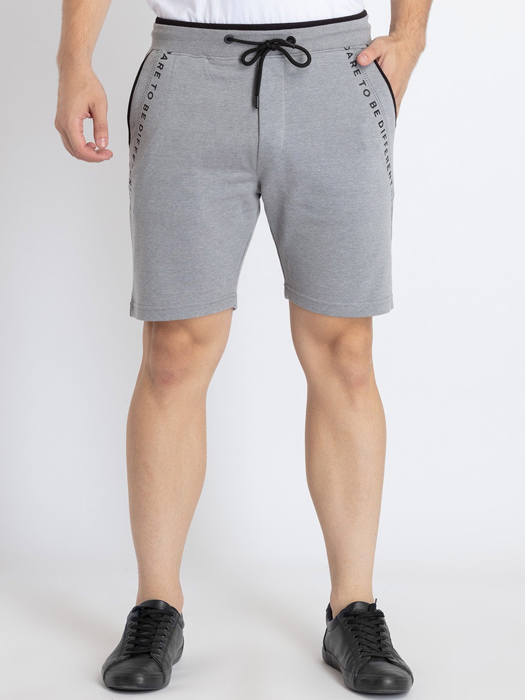 

Status Quo Men Mid Rise Cotton Shorts, Grey