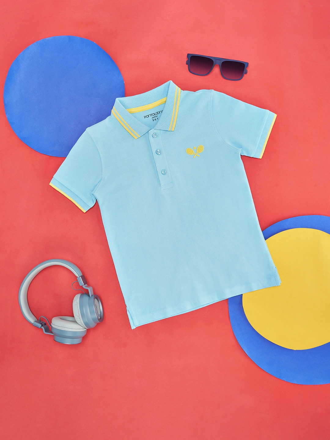 

Pantaloons Junior Boys Polo Collar Cotton T-shirt, Blue