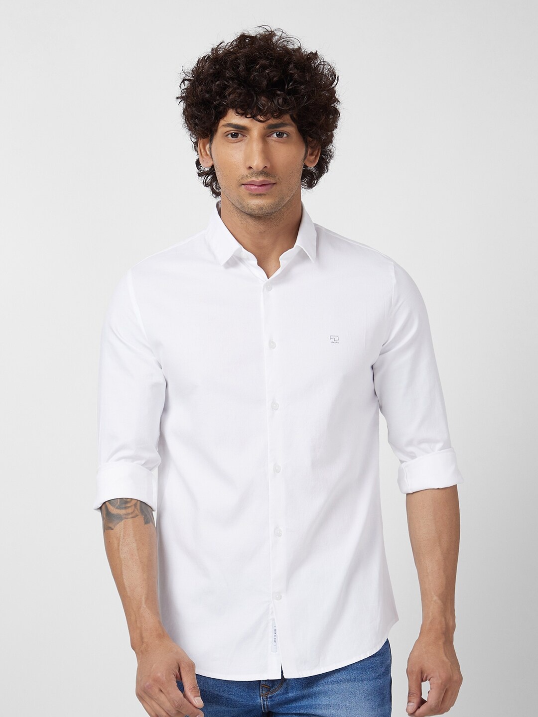 

SPYKAR Classic Fit Cotton Linen Casual Shirt, White