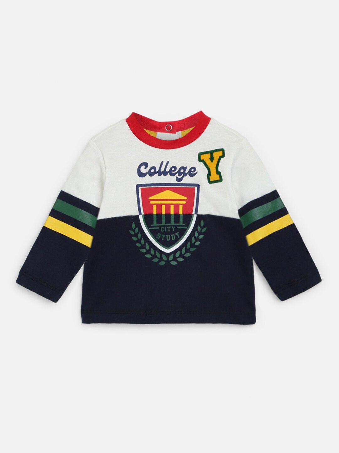 

Chicco Boys Typography Printed High Neck Cotton T-shirt, Navy blue