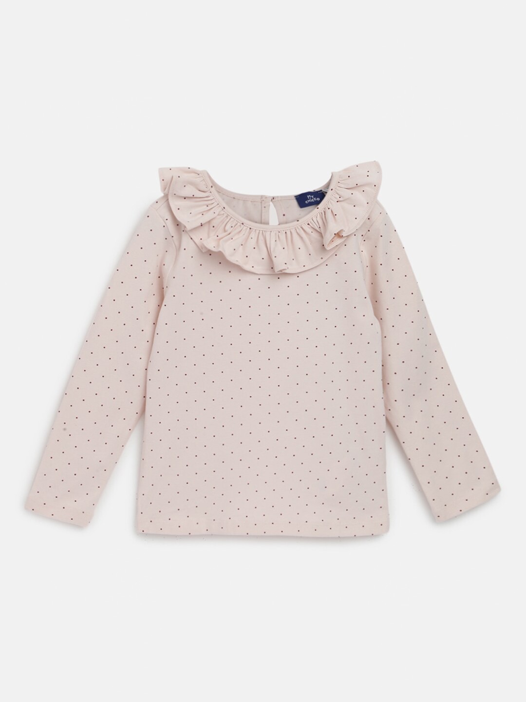 

Chicco Girls Polka Dots Printed Round Neck Pure Cotton T-shirt, Pink
