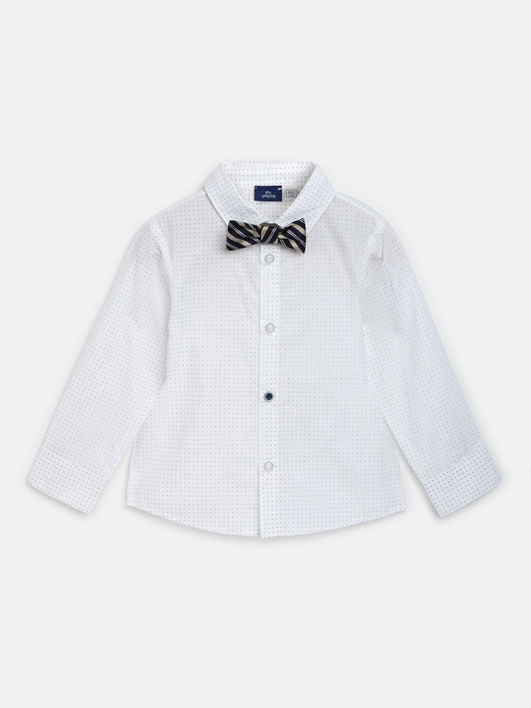 

Chicco Infants Comfort Micro Ditsy Printed Cotton Casual Shirt, White