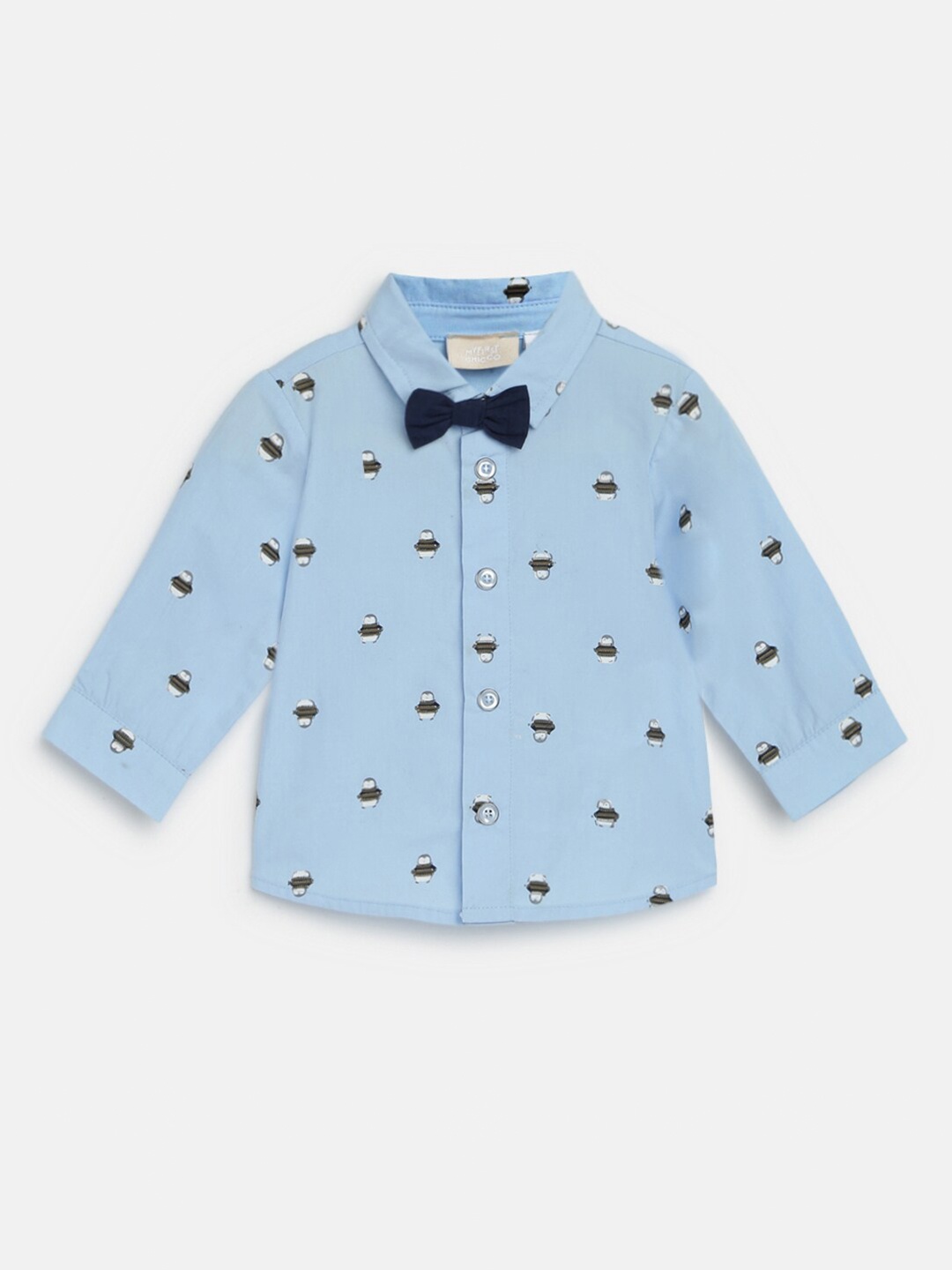 

Chicco Boys Comfort Conversational Printed Spread Collar Cotton Casual Shirt, Blue