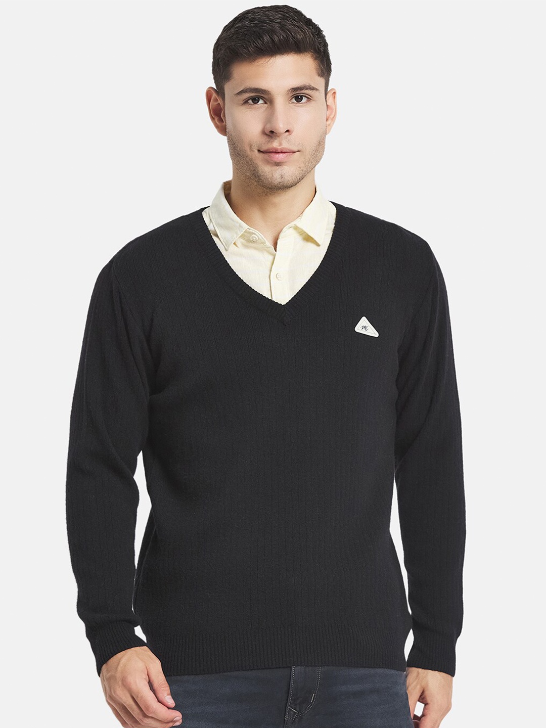 

Monte Carlo V-Neck Woollen Pullover, Black