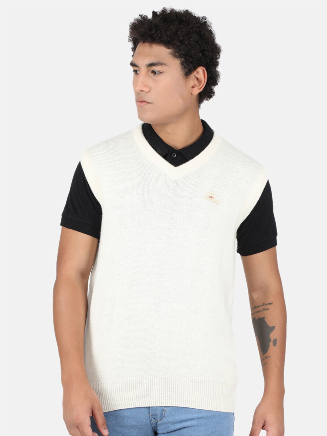 

Monte Carlo V-Neck Woollen Sweater Vest, White