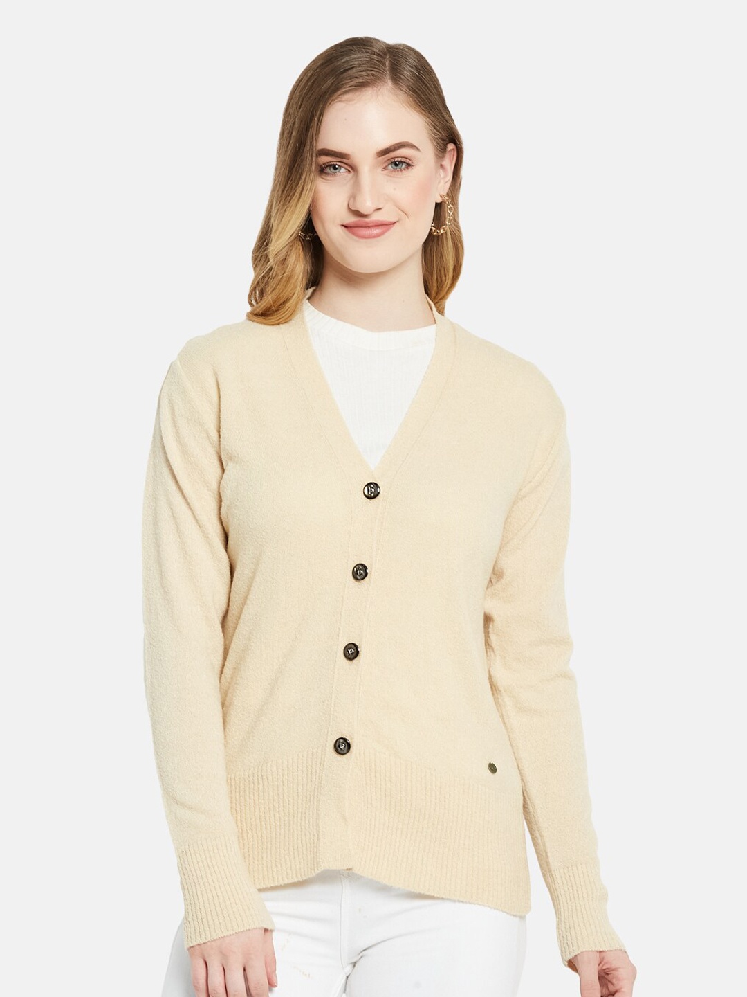 

Monte Carlo V-Neck Long Sleeve Cardigan, Cream