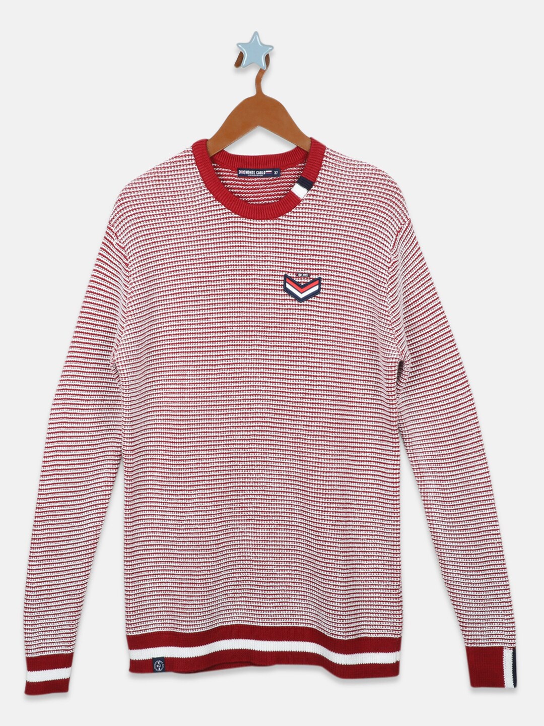 

Monte Carlo Boys Cable Knit Cotton Pullover, Red