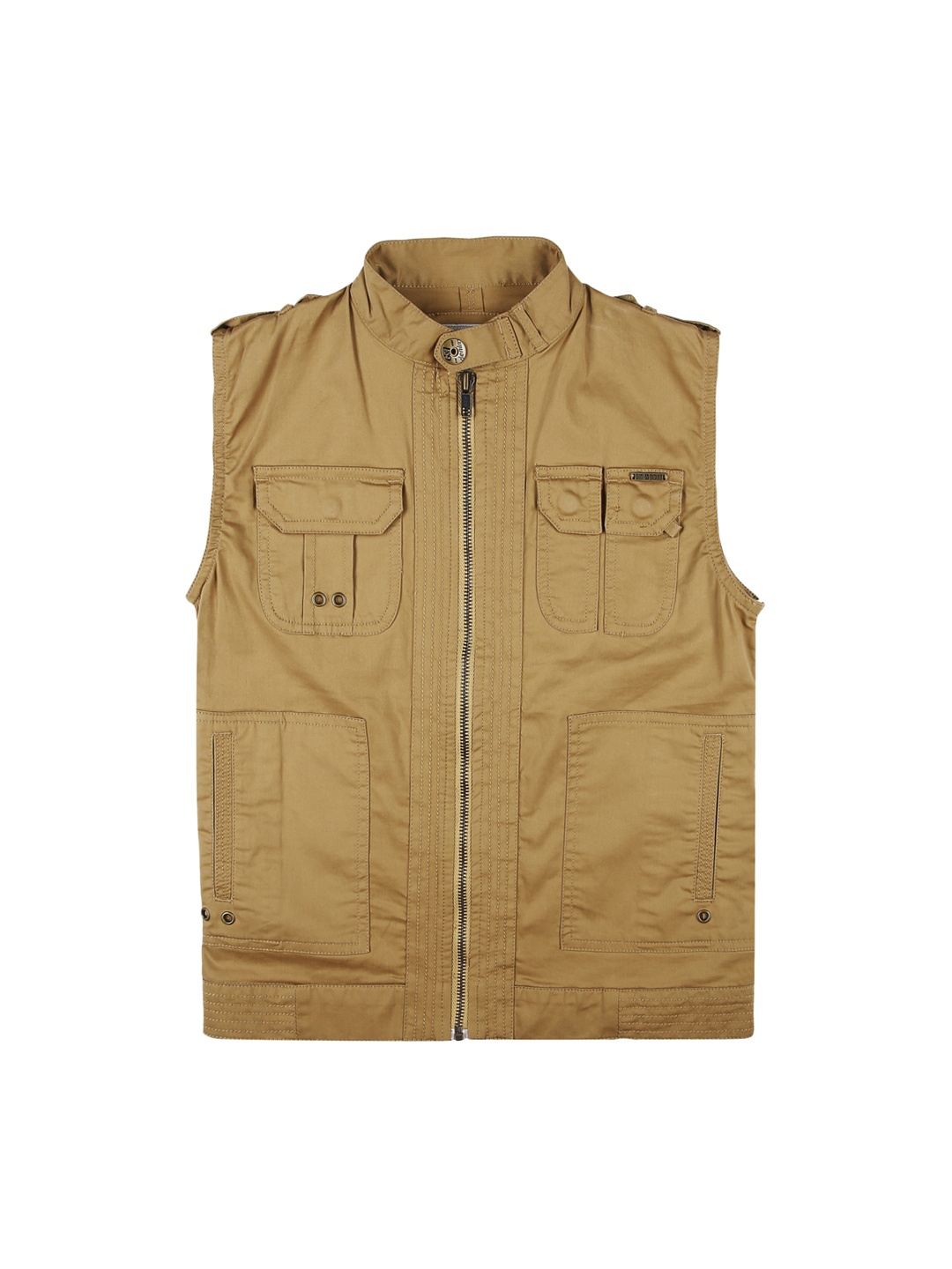

Gini and Jony Boys Tan Solid Open Front Jacket