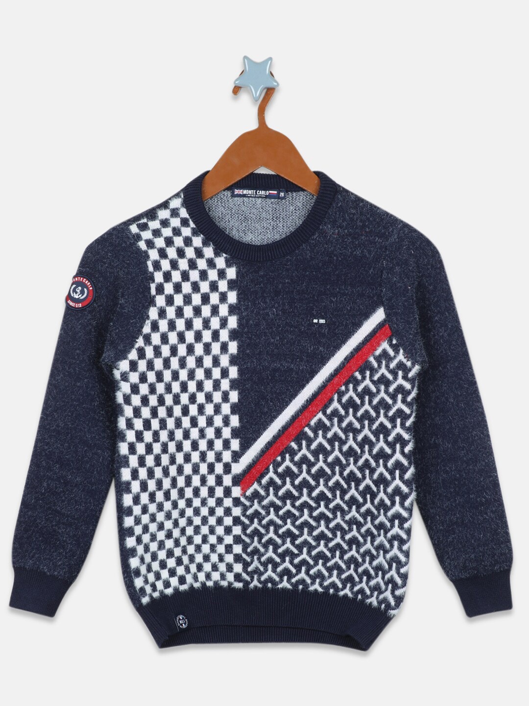 

Monte Carlo Boys Geometric Printed Pullover, Blue