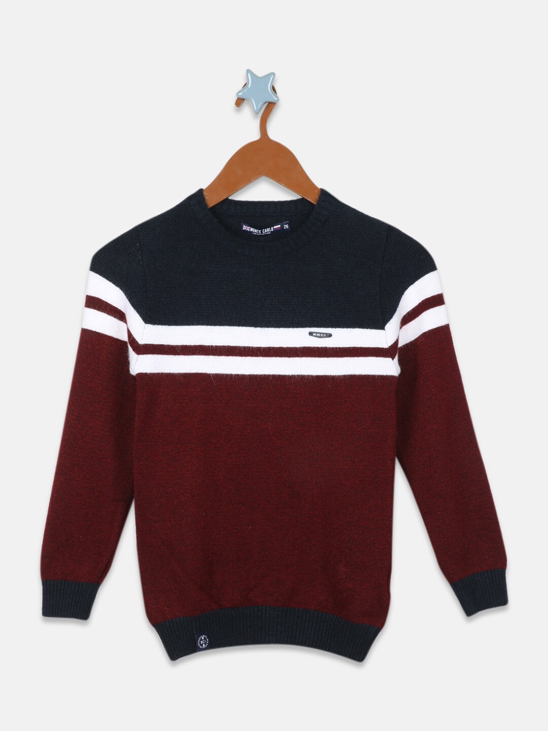

Monte Carlo Boys Colourblocked Pullover, Red
