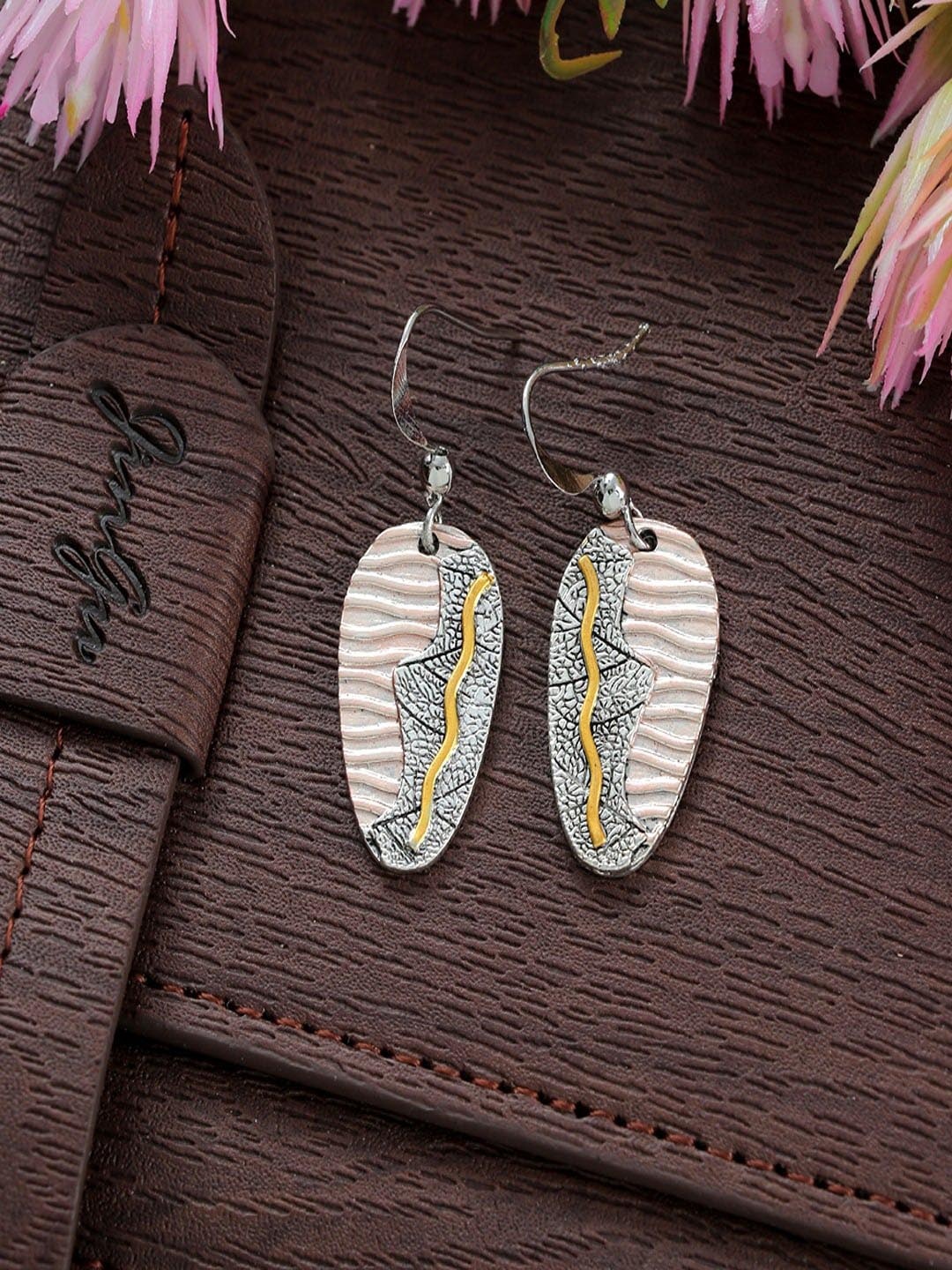 

UNIVERSITY TRENDZ Silver-Plated Contemporary Drop Earrings, Gold