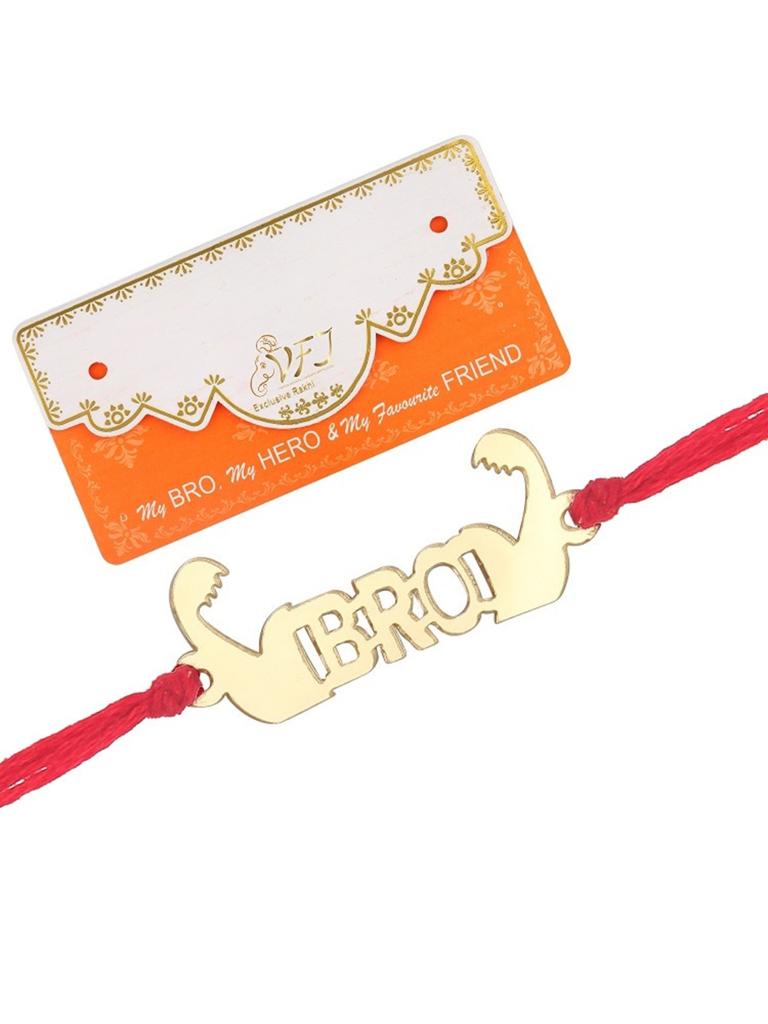 

Vighnaharta Set Of 2 Bhai Charm Rakhis, Gold