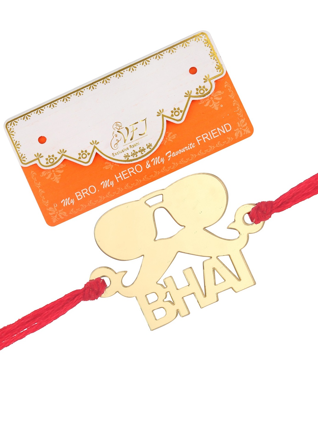 

Vighnaharta Set Of 2 Bhai Charm Rakhis, Gold