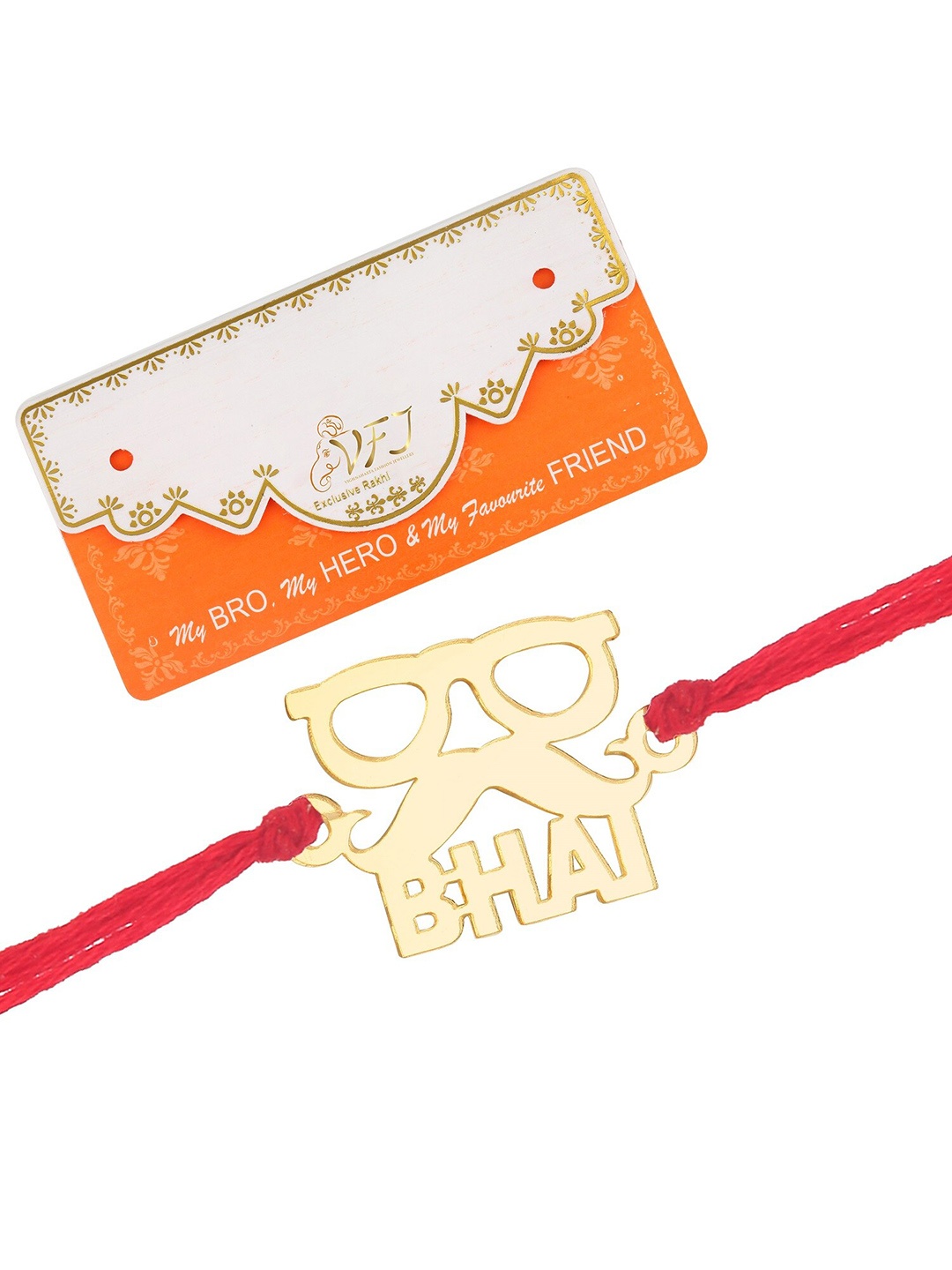 

Vighnaharta Set Of 2 Bhai Charm Rakhis, Gold