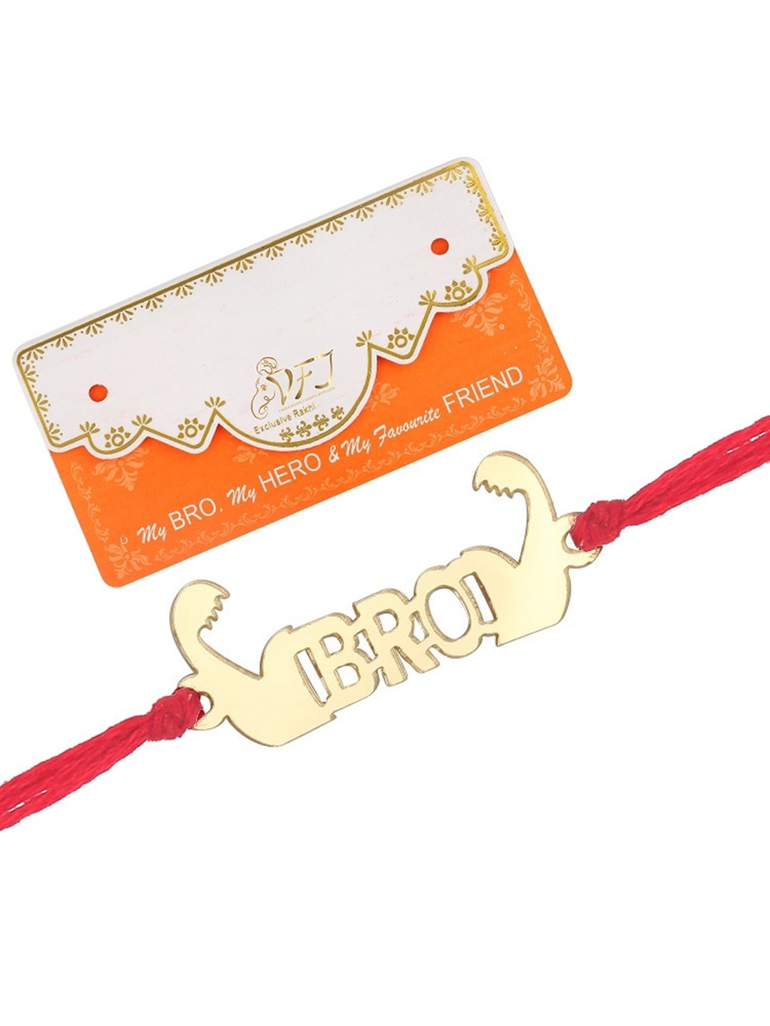 

Vighnaharta Men Set Of 2 Bhai Charm Rakhis, Gold