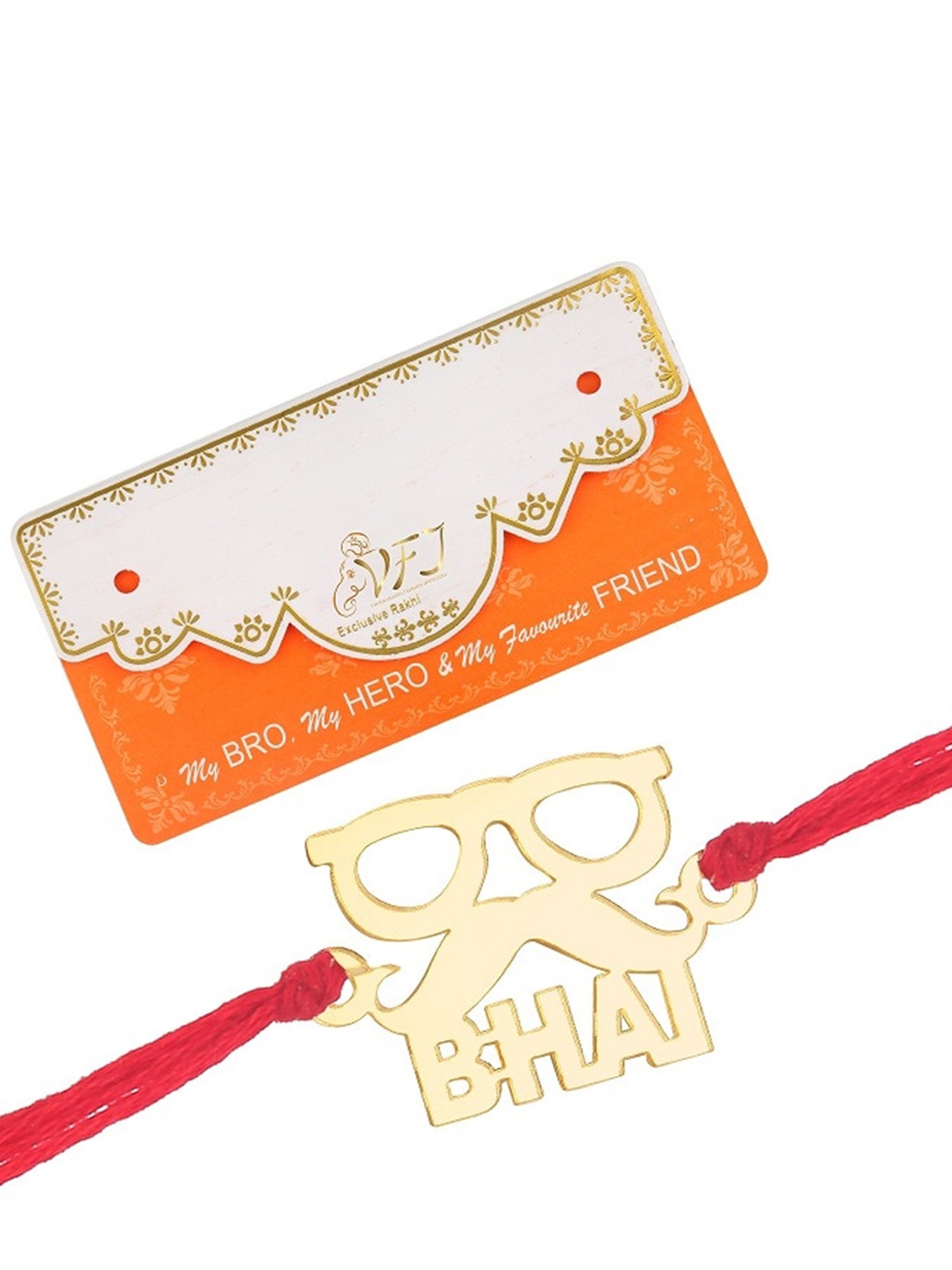 

Vighnaharta Set Of 2 Bhai Charm Rakhis, Gold