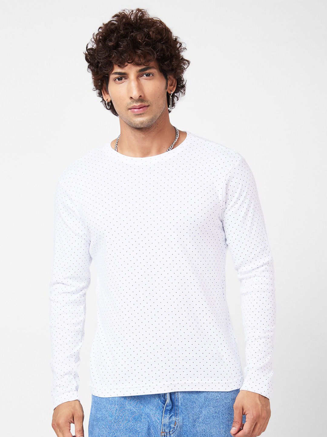 

VASTRADO Round Neck Cotton T-Shirt, White