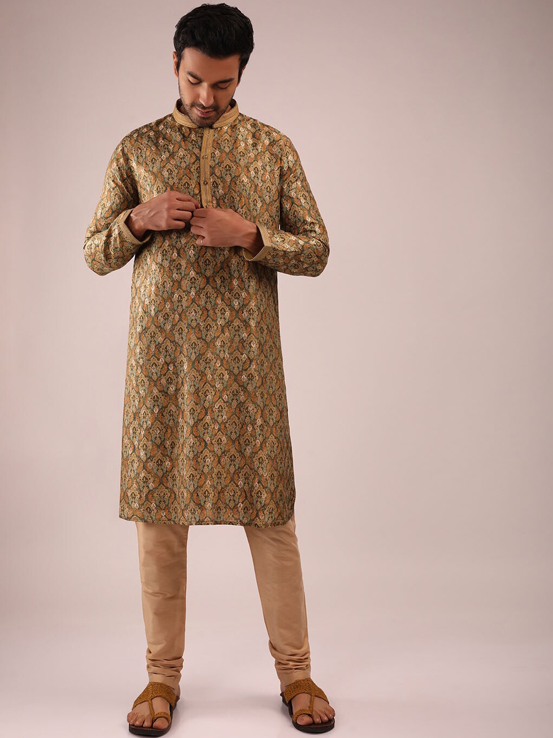 

KALKI Fashion Ethnic Motifs Printed Kurta With Churidar, Green