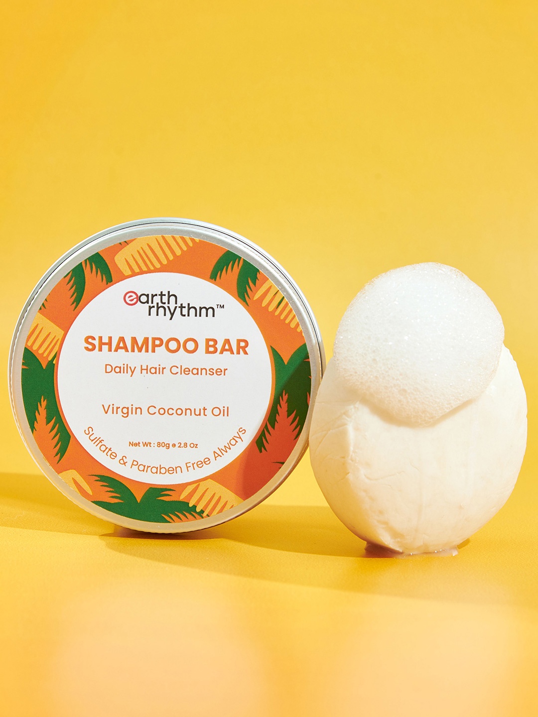 

Earth Rhythm Coconut Shampoo Bar 80g, White