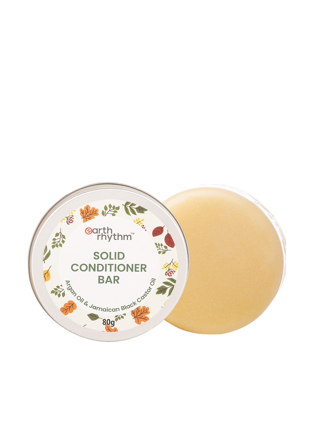

Earth Rhythm Solid Conditioner Bar with Argan & Black Castor Oil - Tin 80 g, White