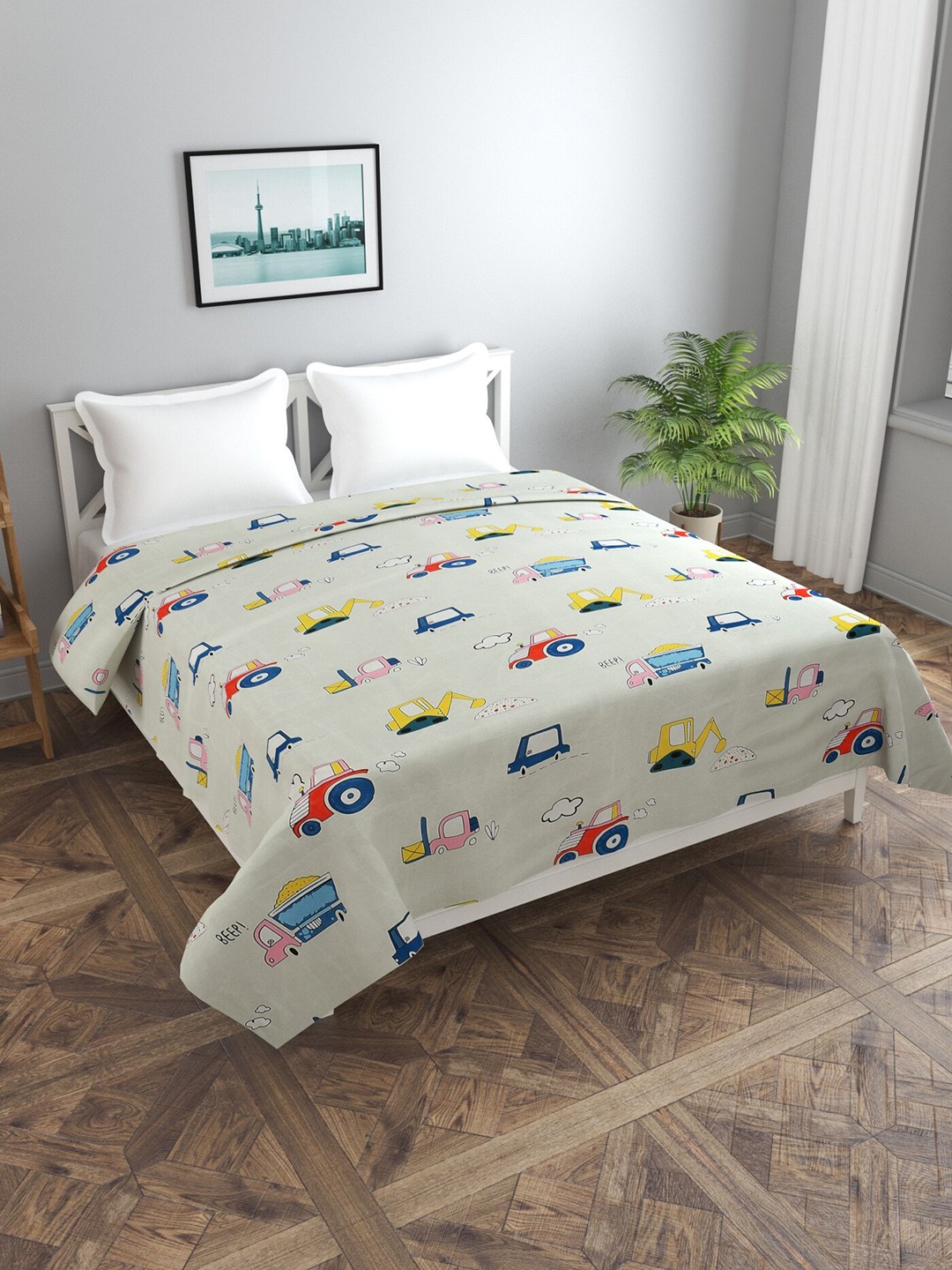 

MORADO Off-White Conversational Printed Duvet Cover