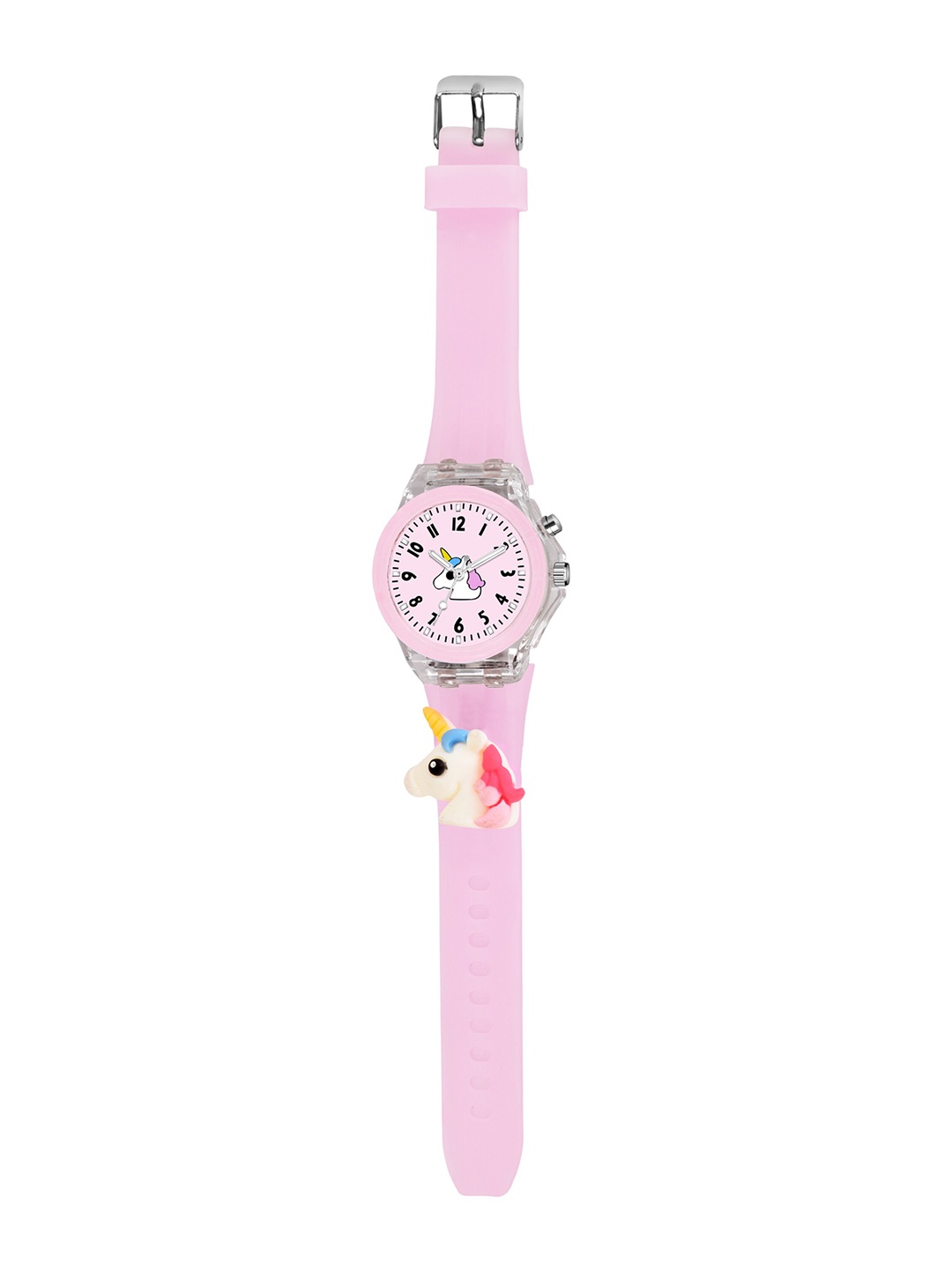

SWADESI STUFF Girls Round Analogue Watch MULTI LIGHT UNICORN, Pink