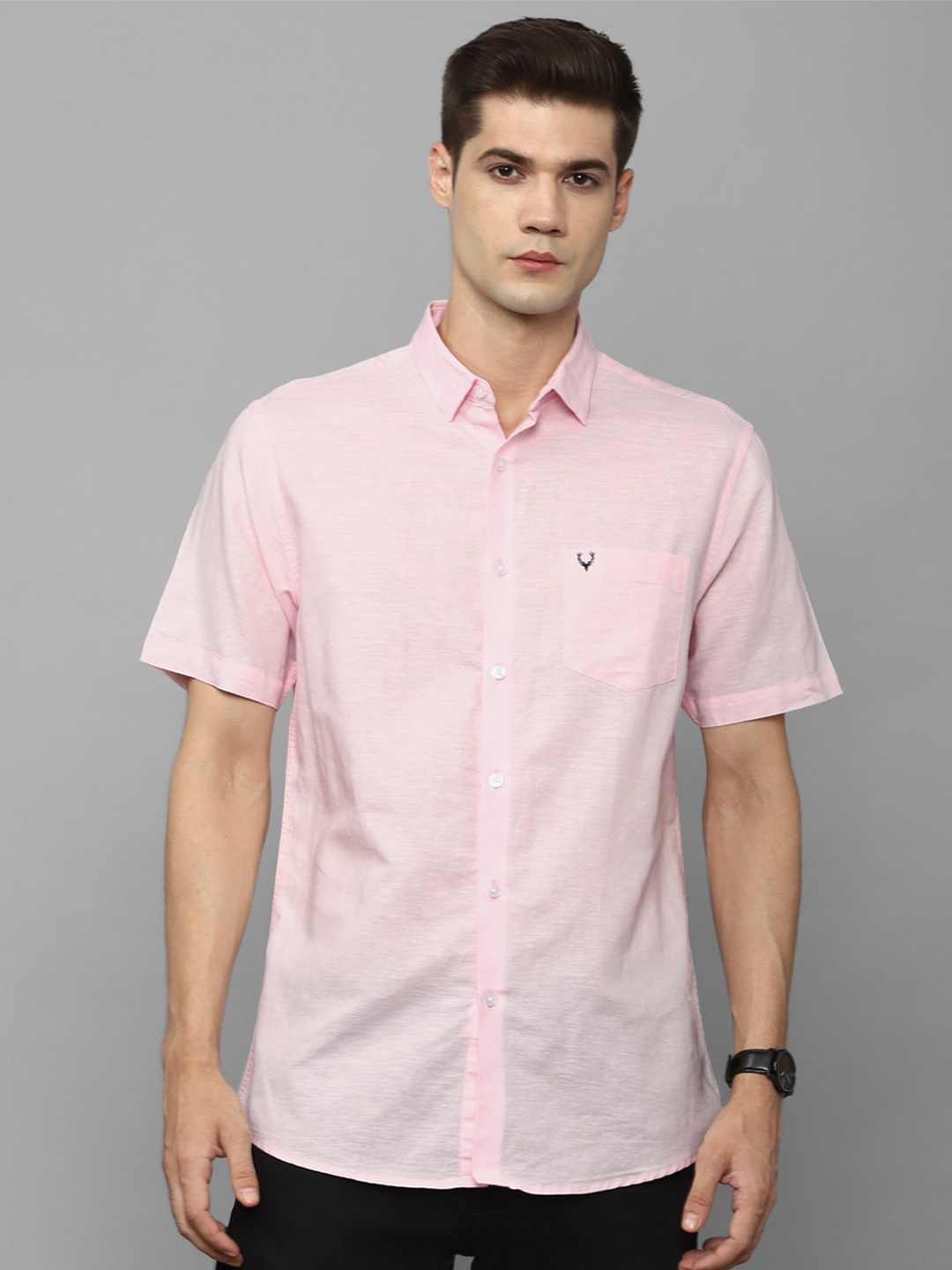 

Allen Solly Slim Fit Opaque Cotton Casual Shirt, Pink